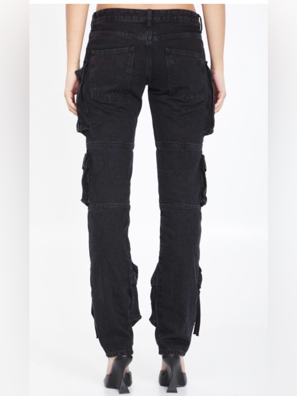 The Attico Essie Cargo Jeans - Black